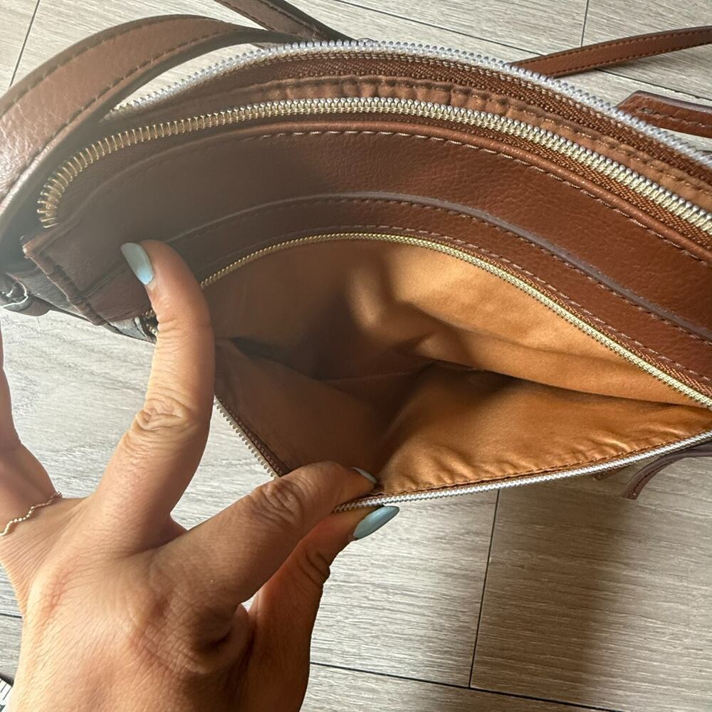 Fossil Gemma Multicolor Chevron Pattern Satchel C… - image 8